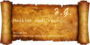 Heitler Györgyi névjegykártya