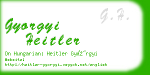 gyorgyi heitler business card